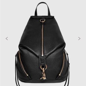 Rebecca Minkoff Julian Black Leather Backpack Gold Hardware